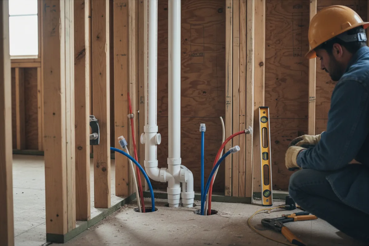 Drain and supply rough-in during Garbage Disposal Repair in Gable